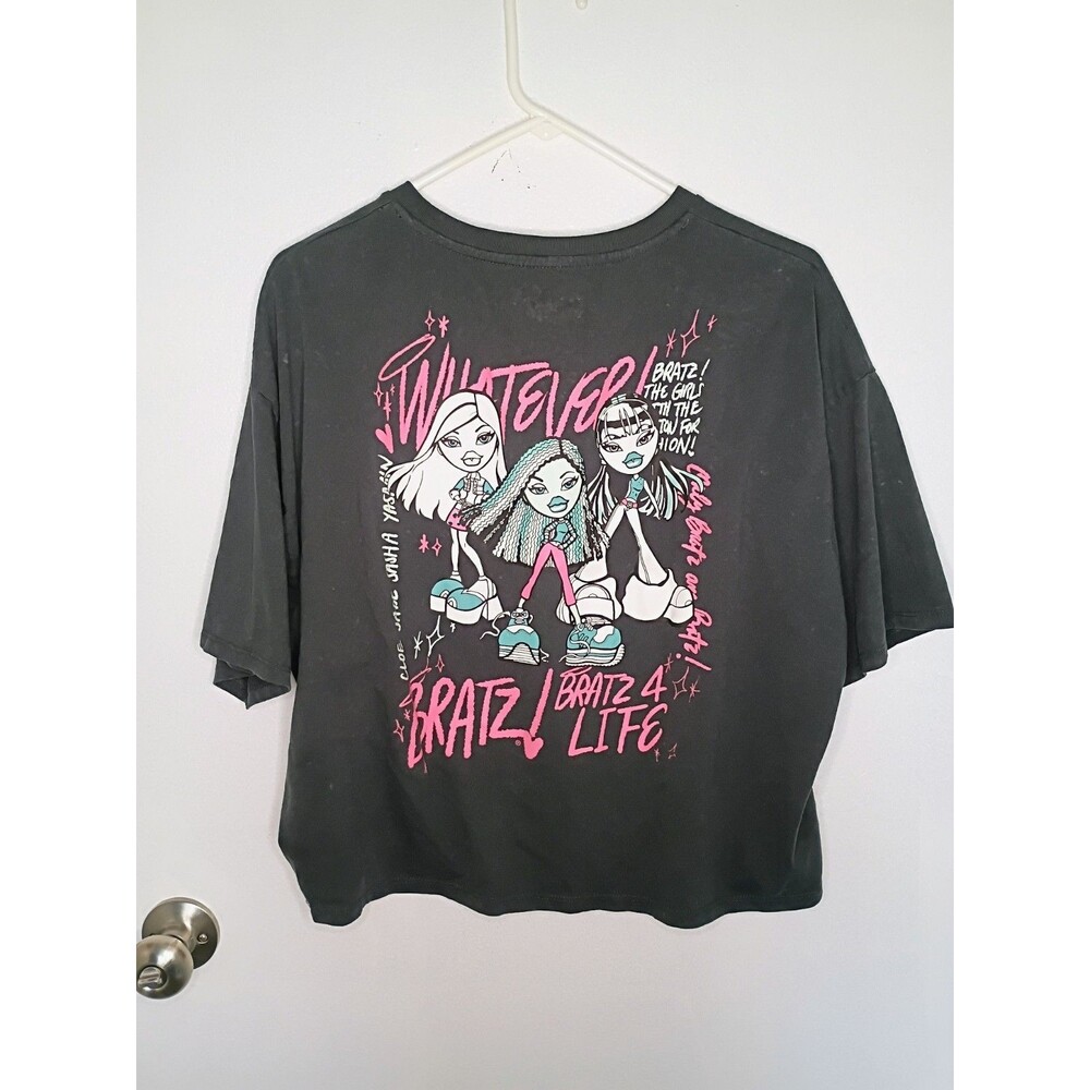 Bratz Retro Graphic T-Shirt Black Size XL Y2K Style Fashion Doll Cropped Tee